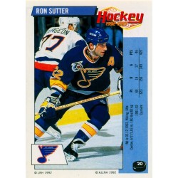 1992-93 Panini Stickers FRENCH c. 020 Sutter Ron STL