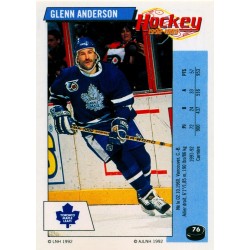 1992-93 Panini Stickers FRENCH c. 076 Anderson Glenn TOR