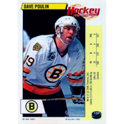 1992-93 Panini Stickers FRENCH c. 137 Poulin Dave BOS