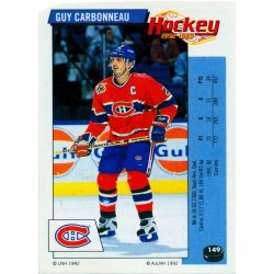 1992-93 Panini Stickers FRENCH c. 149 Carbonneau Guy MON