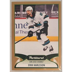 2021-22 Parkhurst Gold c. 015 Erik Karlsson (D, SWE, 1990, Drafted 2008 /15 Overall) SJS